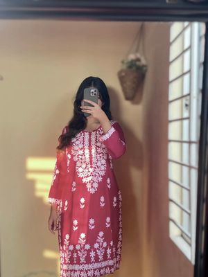 চিকানকারি কুর্তি টু-পিস সেট (কুর্তি + পায়জামা)_img_1