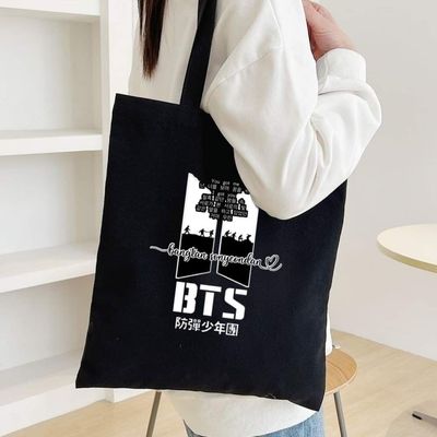 BTS Tote Bag-Black & White Stylish Logo_img_0