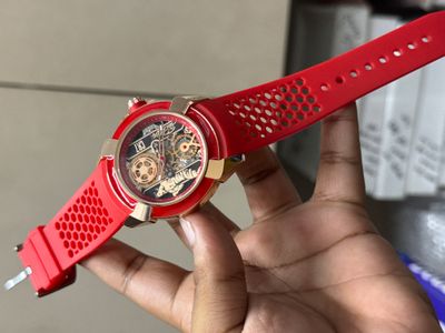 JACOB & CO CR7 QUARTZ SWEEP ROSE GOLD CASE RED BELT_img_0