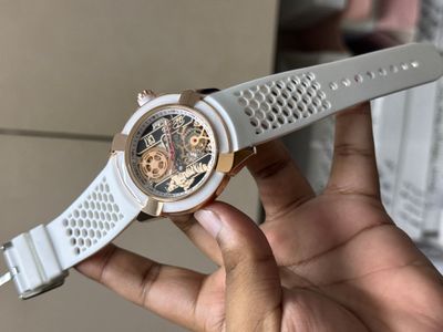 JACOB & CO CR7 QUARTZ SWEEP ROSE GOLD CASE WHITE BELT_img_0