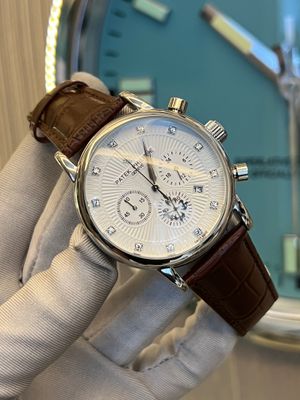 Patek Philippe Brown Belt White Dial 3 Chronograph_img_0