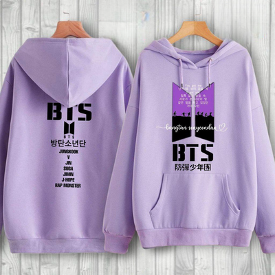 Stylish Logo & OT7 Name Both Side Print Unisex BTS Hoodie_img_0