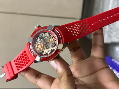 JACOB & CO CR7 QUARTZ SWEEP SILVER CASE RED BELT_img_0