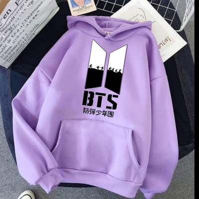 Black & White Logo Without Lyrics Unisex BTS Hoodie_img_0