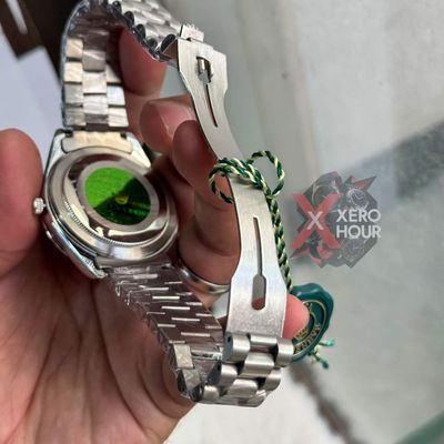 Rolex Day Date  Single Tone || Green Dial || Rolex Mid Size Box_img_4