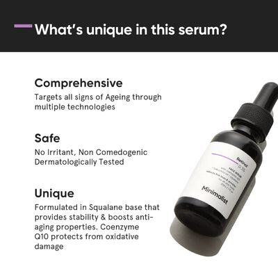 Minimalist 0.3% Retinol + Q10 Anti-Aging Night Serum – Fine Lines & Wrinkles Reduction for Beginners_img_2