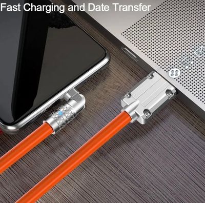 120W 6A USB Type C Super Fast Charging Data Cable For Xiaomi POCO Huawei Samsung OPPO Rotatable Charge Cable for Playing Game_img_2