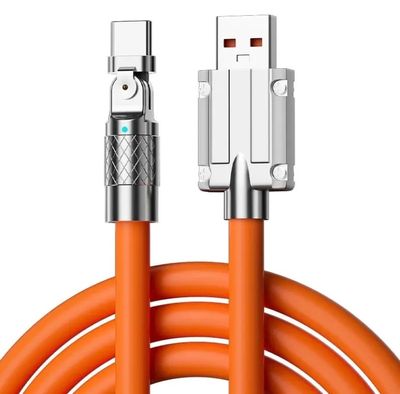 120W 6A USB Type C Super Fast Charging Data Cable For Xiaomi POCO Huawei Samsung OPPO Rotatable Charge Cable for Playing Game_img_1