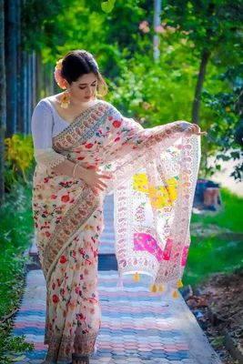 New Printed Half Silk Saree_img_1