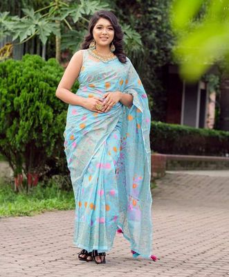 New Printed Half Silk Saree_img_16