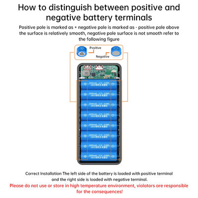 16pcs 18650 Battery Solderless 22.5W Fast Charging Power Bank Case with LED Light_img_6