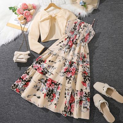 Imported 🌸 Girls' Floral Dress & Jacket Set – Spring/Autumn Two-Piece Outfit_img_0