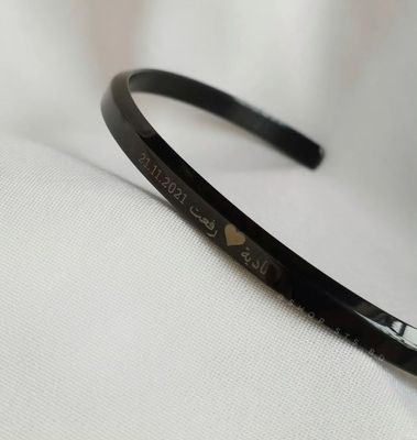 Black Benedict Cuff - custom engraved_img_1