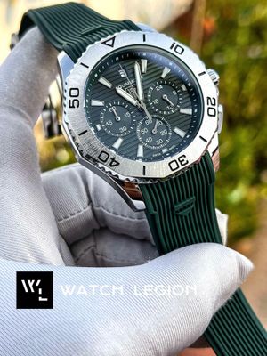 TAG AQUARACER SILVER CASE GREEN STRIP DIAL GREEN BELT_img_0