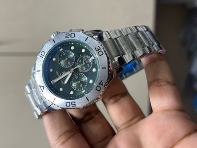 TAG AQUARACER CHAIN SILVER BODY GREEN DIAL_img_0