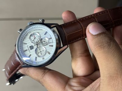 TAG BELT 1969 BROWN BELT SILVER CASE WHITE DIAL_img_0