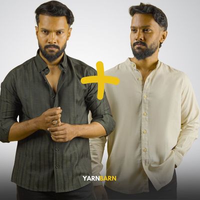 Combo- Midnight Olive + Ivory Beige Shirt_img_0