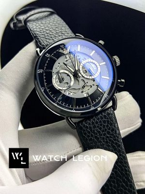 ARMANI OVAL GLASS BLACK CASE BLACK DIAL BLACK BELT_img_0