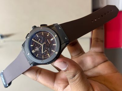HUBLOT BELT SPIDER BROWN DIAL BLACK CASE BROWN BELT_img_0