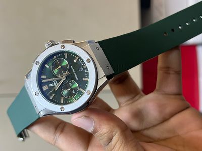 HUBLOT CLASSIC FUSION SILVER CASE GREEN BELT GREEN DIAL_img_0
