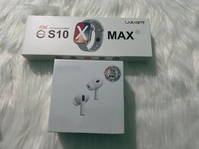 Airpods Pro 2nd Gen এবং S10 Max Series 10 Smart Watch (Original) Combo_img_0