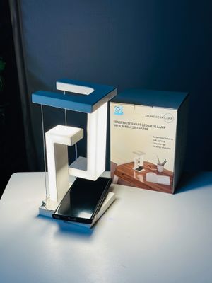 Anti‑Gravity LED Desk Lamp with Wireless Charger
