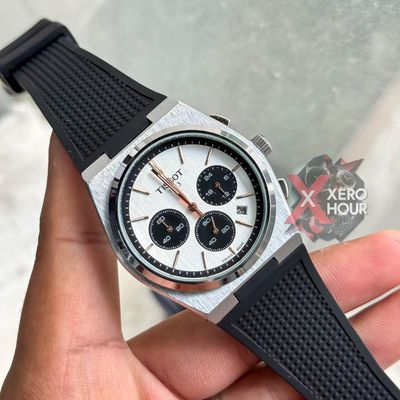 Tissot PRX Chronograph || Active || Silicon Strap || Black white black_img_0