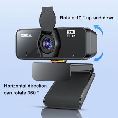 GearUP K450 Webcam- 2K 4.0MP HD USB Webcam with Privacy Cover Plug & Play USB Webcam with Built-in Mic_img_2