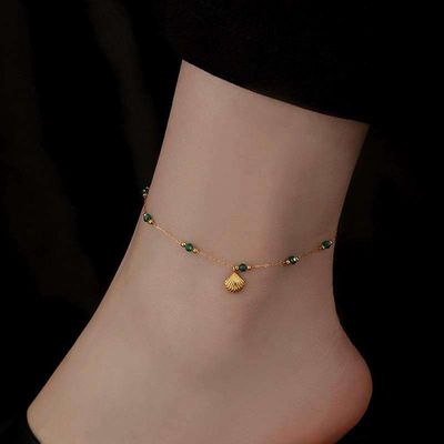 Shell Green Ball anklet payel Materials : Stainless Steel Color Guarantee_img_1