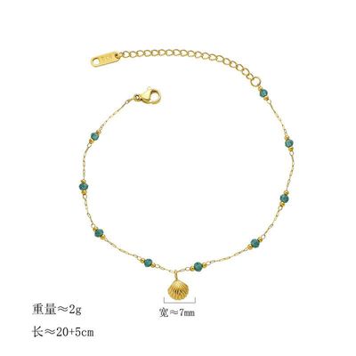 Shell Green Ball anklet payel Materials : Stainless Steel Color Guarantee_img_2