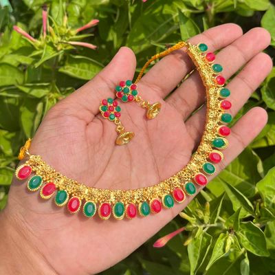South Indian neckpiece with earrings set_img_0