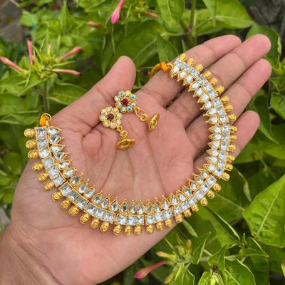 South Indian neckpiece with earrings set_img_3