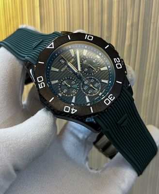 Tag Aquaracer Green Waffle Dial Black Belt Belt_img_0