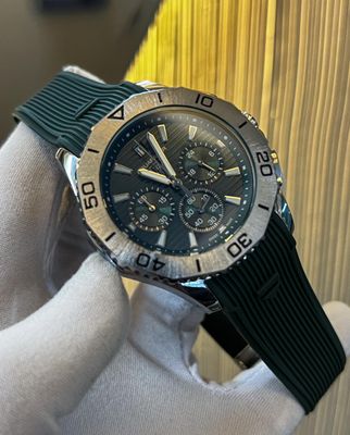 Tag Heuer Aquaracee Green Waffle Dial Silver Bezel_img_0