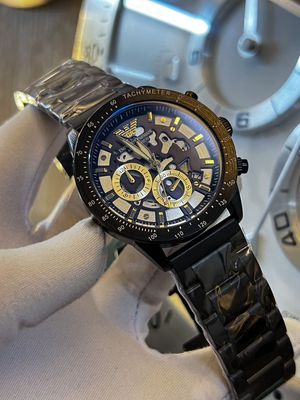 Emporio Armani Meccanico Blue Dial Black Chain AA_img_0
