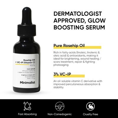 Minimalist Rosehip 100% Oil with Vitamin C – Face Serum for Glowing Skin (For Men & Women)_img_3