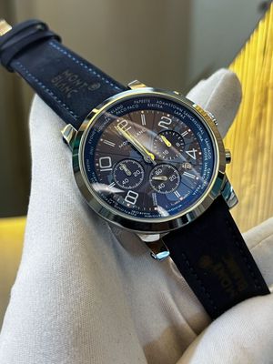 Mont Blanc Blue Dial 3 chrono Blue Belt AA_img_0