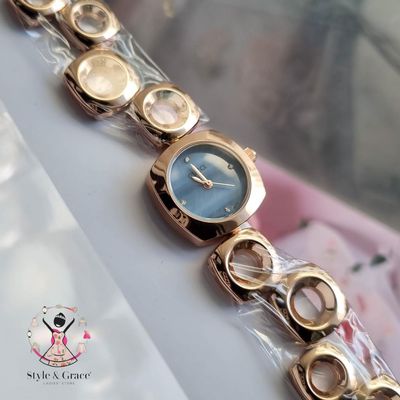 Gucci || Blue Marbel Dial || Bracelet gorgeous one || Rose gold_img_4
