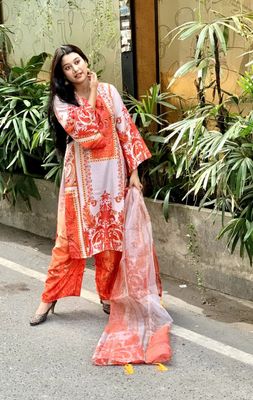 Ready Made Pure dubai silk Digital Print Three Piece_img_1