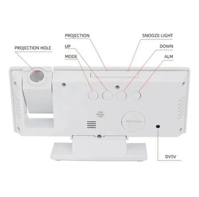 Digital Alarm Clock with 180° Rotating Projector - LED Large Mirror Display, High Quality_img_3