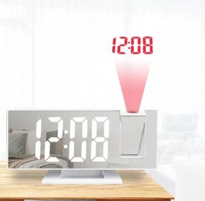 Digital Alarm Clock with 180° Rotating Projector - LED Large Mirror Display, High Quality_img_7