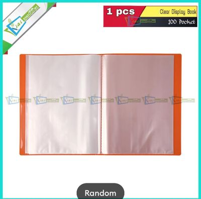 Display Book Plastic File Folder Display Presentation Book, A4 Size 100 Pocket, Random color- 1pcs_img_1