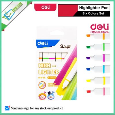 Deli Highlighter Pen U13 6c Six Colors Set_img_0