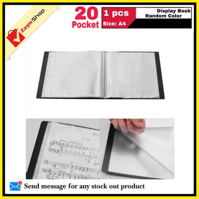 Display Book 20 Pocket Thin Plastic File Folder Display Presentation Book, A4 Size Random Color 1pcs - Innovative Design - Organize with Style_img_2