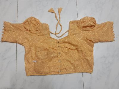 Chicken Fabric ghoti sleeves saree blouse in multicolor for women_img_1