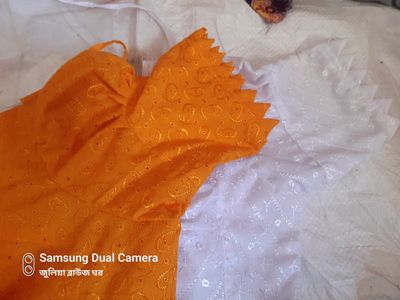Chicken Fabric ghoti sleeves saree blouse in multicolor for women_img_13