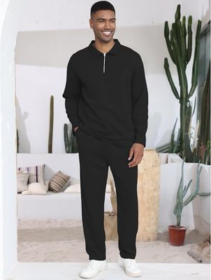 Polo Long Sleeve Half Zipper Shirt & Trouser Combo Set_img_3