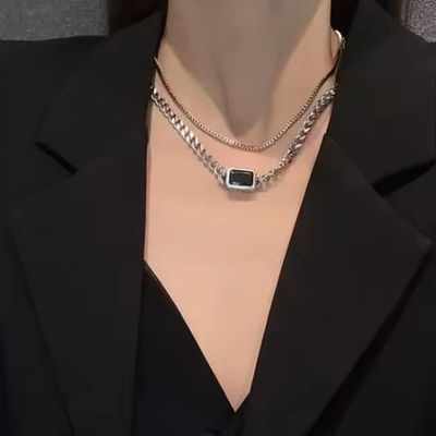 Double layer silver necklace._img_2