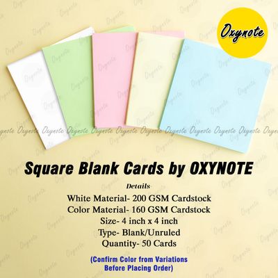 OXYNOTE Square Blank Cards - 4x4 inch - 50 Cards_img_0