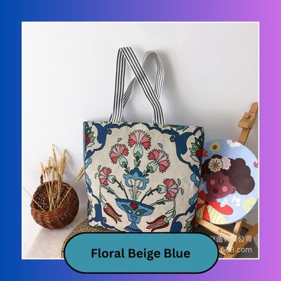Floral Beige Blue